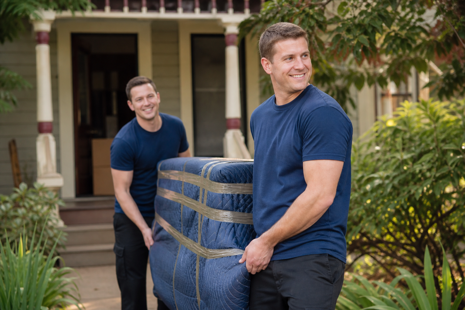 Stillwater movers carrying furniture at a local home